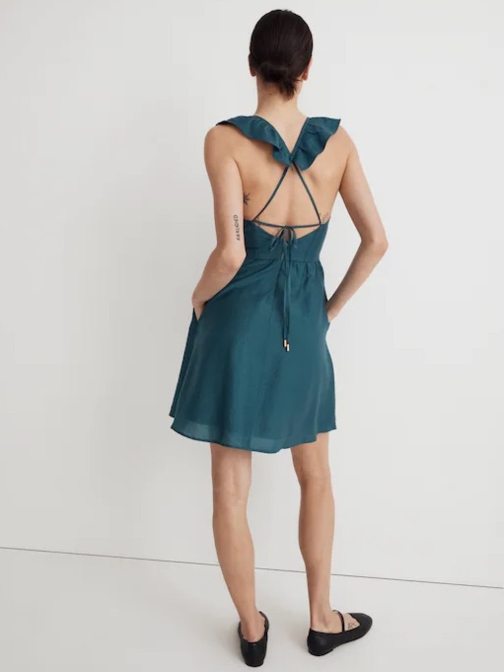 Madewell Ruffle Button-Front Mini Dress - Picture 3 of 8